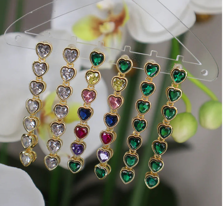 Straight heart earrings